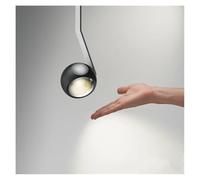 Chandelier Light, Modern Designer LED Pendant Lamp Living Room Bedroom Bedside Raised Lowered Rotating Round Adjustable Height Hanging Lighting(Black,Warm)