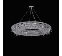 Chandelier Light, Modern Luxury Round Oval Crystal Chandelier for Living Dining Room Chrome Luster LED Pendant Lights Hotel Duplex Villa Lamp(D-Round,Natural Light_Dia 60CM)