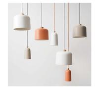 Chandelier Light, Pendant Light Led Simple Solid Wood Hanging Suspension Bar Table Restaurant Office Macaron Indoor Decor Lamp(White-Small)