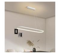 Chandelier Light, Restaurant Pendant Lights Nordic Modern Personality Hotel One-Word Oval Atmosphere Dining Table Room LED Chandelier(3 Colors,White L60cm)
