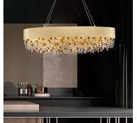 Chandelier Lighting Fixture, Modern Luxury Crystal Design for Living Room and Restaurant, Creative Circular Home Decor