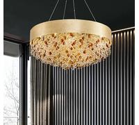 Chandelier Lighting Fixture, Modern Luxury Crystal Design for Living Room and Restaurant, Creative Circular Home Decor