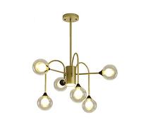 Chandelier Lighting, G9 Elegant Chandelier Semi Flush Mount Ceiling Light Mid Century Gold Industrial Pendant Light Compatible with Kitchen Living Room Dining Room Restaurant