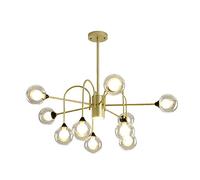 Chandelier Lighting, G9 Elegant Chandelier Semi Flush Mount Ceiling Light Mid Century Gold Industrial Pendant Light Compatible with Kitchen Living Room Dining Room Restaurant