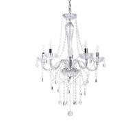 Beliani Chandelier Locone Crystal Silver, Clear