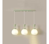 Chandelier Long Round Mid Century Pendant Light Fixture 3-Lights French Green Flower Ceiling Living Room Kitchen Island Dining Room