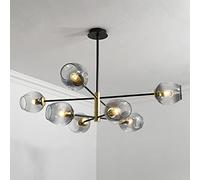 Chandelier Mid-Century Ceiling Lights Glass Chandeliers with Magic Bean Molecular Shade,Globes Pendant Lamp for Kitchen Island Living Dining Room Bedroom