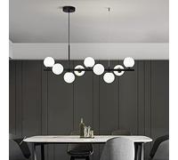 Chandelier Mid Century Sputnik Pendant Lighting,9 Lights Glass Globe Chandelier for Kitchen Island, LED Ceiling Pendant Light for Dining Room Living Room-C 83x24cm(33x9inch)