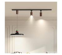 Chandelier, Middle Ancient Style Restaurant Fan Integrated Remote Control Track Spotlight Dining Table Room Balcony Chandeliers(D Black)