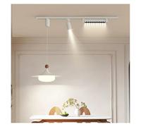 Chandelier, Middle Ancient Style Restaurant Fan Integrated Remote Control Track Spotlight Dining Table Room Balcony Chandeliers(B White)