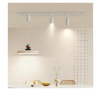 Chandelier, Middle Ancient Style Restaurant Fan Integrated Remote Control Track Spotlight Dining Table Room Balcony Chandeliers(D White)