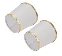 Chandelier Mini Lamp Shade, Small Lamp Shade Set of 2 Light Shades for Lamps Barrel Fabric Lampshade with Gold Edge Trim for Table