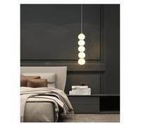 Chandelier, Modern Creative String Glass Balls Pendant Lights Bedroom Restaurant Gourd Personalized Chandeliers Ins Internet Bar LED(5 Heads,White)