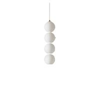 Chandelier, Modern Creative String Glass Balls Pendant Lights Bedroom Restaurant Gourd Personalized Chandeliers Ins Internet Bar LED(4 Heads,White)
