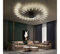 Chandelier,Modern LED Ceiling Light,Black Flush Mount Ceiling Lamp Acrylic Lampshade Chandelier,Firework Chandeliers Ceiling Light,Modern Sputnik Pendant Lighting Compatible with Dining Room Bedroom