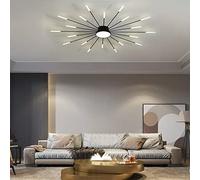 Chandelier,Modern LED Ceiling Light,Black Flush Mount Ceiling Lamp Acrylic Lampshade Chandelier,Firework Chandeliers Ceiling Light,Modern Sputnik Pendant Lighting Compatible with Dining Room Bedroom