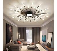 Chandelier,Modern LED Ceiling Light,Black Flush Mount Ceiling Lamp Acrylic Lampshade Chandelier,Firework Chandeliers Ceiling Light,Modern Sputnik Pendant Lighting Compatible with Dining Room Bedroom