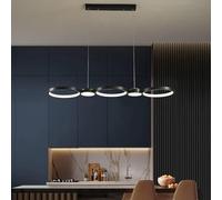 Chandelier Modern LED Chandeliers, 40W Dimmable Ring Pendant Light, Acrylic Ceiling Fixture, Adjustable Linear Hanging Lamp, Luxury