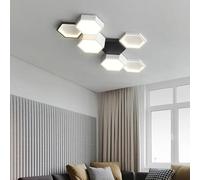 Chandelier, Modern Simple Hexagon Led Ceiling Light Dimmable Creative Geometry Living Dining Room Lamp Indoor Home Lighting Bedroom Fixtures