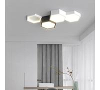 Chandelier, Modern Simple Hexagon Led Ceiling Light Dimmable Creative Geometry Living Dining Room Lamp Indoor Home Lighting Bedroom Fixtures