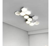 Chandelier, Modern Simple Hexagon Led Ceiling Light Dimmable Creative Geometry Living Dining Room Lamp Indoor Home Lighting Bedroom Fixtures