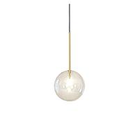 Chandelier Modern Single Head Transparent Glass Spherical Dimming LED Chandelier Dining Room LED Hanging Light Gold/Chrome LED Chandelier (Size : 20cm) (15cm)