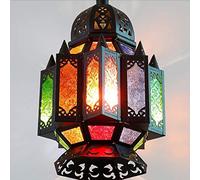Chandelier Moroccan Ceiling Lights 25Cm E27 Socket | Oriental Vintage Pendant Lantern Light | Arabian Home Decor Lighting As Hanging Chandelier for Living Room Bedroom Or Kitchen