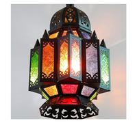 Chandelier Moroccan Lamp Ceiling Lights 25Cm E27 Socket | Oriental Vintage Pendant Lantern Light | Arabian Home Decor Lighting As Hanging Chandelier for Living Room Bedroom Or Kitchen
