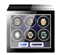 Chandelier Multifunctional Watch Winder with Fingerprint Lock, Touch Screen & Remote Control | 3 4 6 9 12 Watches | Anti-Magnetic, Ultra-Quiet, LED Display | Carbon Fiber Design (12 Epitope)