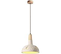 Chandelier, nonque V-intage Farmhouse ic Pendant Light Fixture - Wood Gray Concrete Hanging Ceiling Lamp, Hollowed Mid Century Modern Chandelier Compatible with Kitchen Island, Sin Decorations