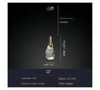 Chandelier, Nordic Ice Design Pendant Lamp Indoor Decor Luxury Hanging Light Copper Crystal Bedside Chandelier Simple Bar Dining Table(1 Light,Warm)