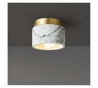 Chandelier, Nordic Minimalist Creative Pattern Marble Ceiling Light, Entrance Hall Exposed Green White Stone Corridor Aisle Lamp(White,Warm)