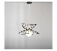 Chandelier, Nordic Minimalist Modern Restaurant Straw Hat Chandelier Foyer Balcony Bedroom Decorative Lighting(Noir,Changeable Light)