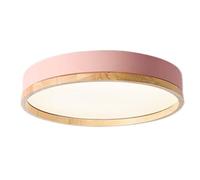 chandelier Nordic Minimalist Wood LED Pendant Lamp, Circle Modern Flush Ceiling Chandelier, Colors Lighting Fixture for Dining, Hallway, Living Room, Kitchen, Bedroom(Pink,L) light