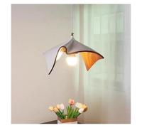 Chandelier, Nordic Simple Single Head Led Pendant Lamp Creative Leaf Resin Chandeliers Home Stay Dining Bedroom Study Lighting Decoration(White,Tri Color dimming)