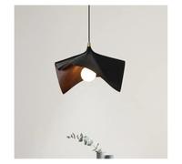 Chandelier, Nordic Simple Single Head Led Pendant Lamp Creative Leaf Resin Chandeliers Home Stay Dining Bedroom Study Lighting Decoration(Noir,Tri Color dimming)