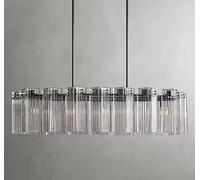 Chandelier, Nordic Style Modern Indoor Decoration Light Hotel Villa Mall Staircase Hanging Interior Design Deluxe Crystal Chandelier(Black Clear)