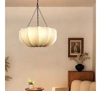 Chandelier Over The Dining Table Minimalist Ceiling Pendant Lamp Modern Living Room Lighting V-intage Japanese Fabric,Hanging Light(D50CM,Neutral Light)