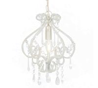 vidaXL Ceiling Lamp with Beads White Round E14 UK HOT