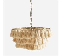 Chandelier Pendant Lamp Macrame Knitting Shade Bohemian Style Hand-Woven Cotton Rope Ceiling Light E27 3-Light Suitable with Cafe Wedding Lighting,Contemporary Dining Room
