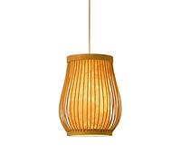 Chandelier Pendant Lamp, Retro Bamboo Ceiling Light, Decorative LED Lighting, E27 Base, Country Style for Dining Room and Bedroom