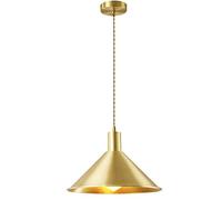 Chandelier Pendant Light Brass Vintage Dining Room Industrial Retro Copper Metal Lamp 30 cm Dining Table Lamp Round Classic Country House Style Pendant Lamp Kitchen Bar Office Study Garage Loft