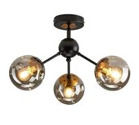 Chandelier Pendant Lighting Black with Glass Globes Classic Vintage Sputnik Semi Flush Mount Ceiling Light Fixture for Hallway Aisle Porch Stairway Closet,1Light