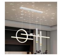 chandelier Pendent Lamp Nordic Home Creative Dimmable Linear Desk Pendant Light Fixtures LED Chandeliers with Projection Star Long Mid Century Hanging Ceiling for Dining Room Table