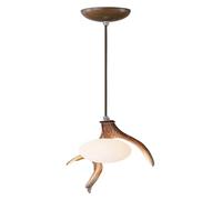 Chandelier Retro Deer Horn Chandelier Resin Faux Antler Hanging Lamp Globular Frosted Glass Shade Pendant Fixture for Dining Ceiling Lighting Pendant lamp