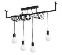 Chandelier SALAMANCA 4 Steel Fabric Black E27 LED SOLLUX LIGHTIG Modern Any room