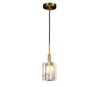 Chandelier, Single Head Crystal Pendant Light, Irregular Rectangular Suspension Lamps with Brass Body Hanging Lights, G9 Lighting Fixture, Modern Industrial Decorative Chandeliers Compatible with