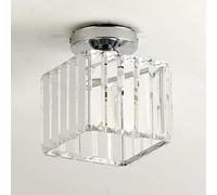 Chandelier Small Crystal Chandelier Flush Mount Ceiling Light Fixtures Farmhouse Black Crystal Close to Ceiling Light Chrome Vintage Gold Hallway Ceiling Light for Kitchen Entryway Porch Foyer (Color