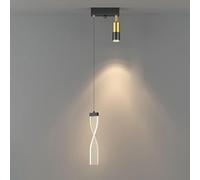 Chandelier, Spiral Hanging Lights with Ceiling Spotlight Can Be Rotated 360° Adjustable Highlight Acrylic Light Guide Plate Chandeliers Minimalist Decorative Drop Lighting Compatible with Be