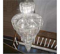 Chandelier Stair Chandelier Long Chandelier Duplex Building Rotating Hotel Lobby Project Villa Living Room Hollow Light Luxury Crystal lamp, Home L,Hanging Light(Cold White,Dia80x H260cm)